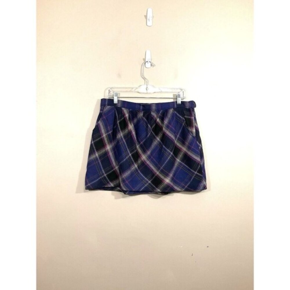 VTG Womens Wool Blend Plaid Mini Skirt 10 Purple Academia Preppy 90s Schoolgirl